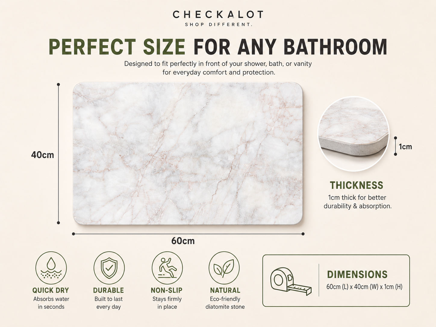 Diatomite Bath Mat - Opal Onyx - Image 4