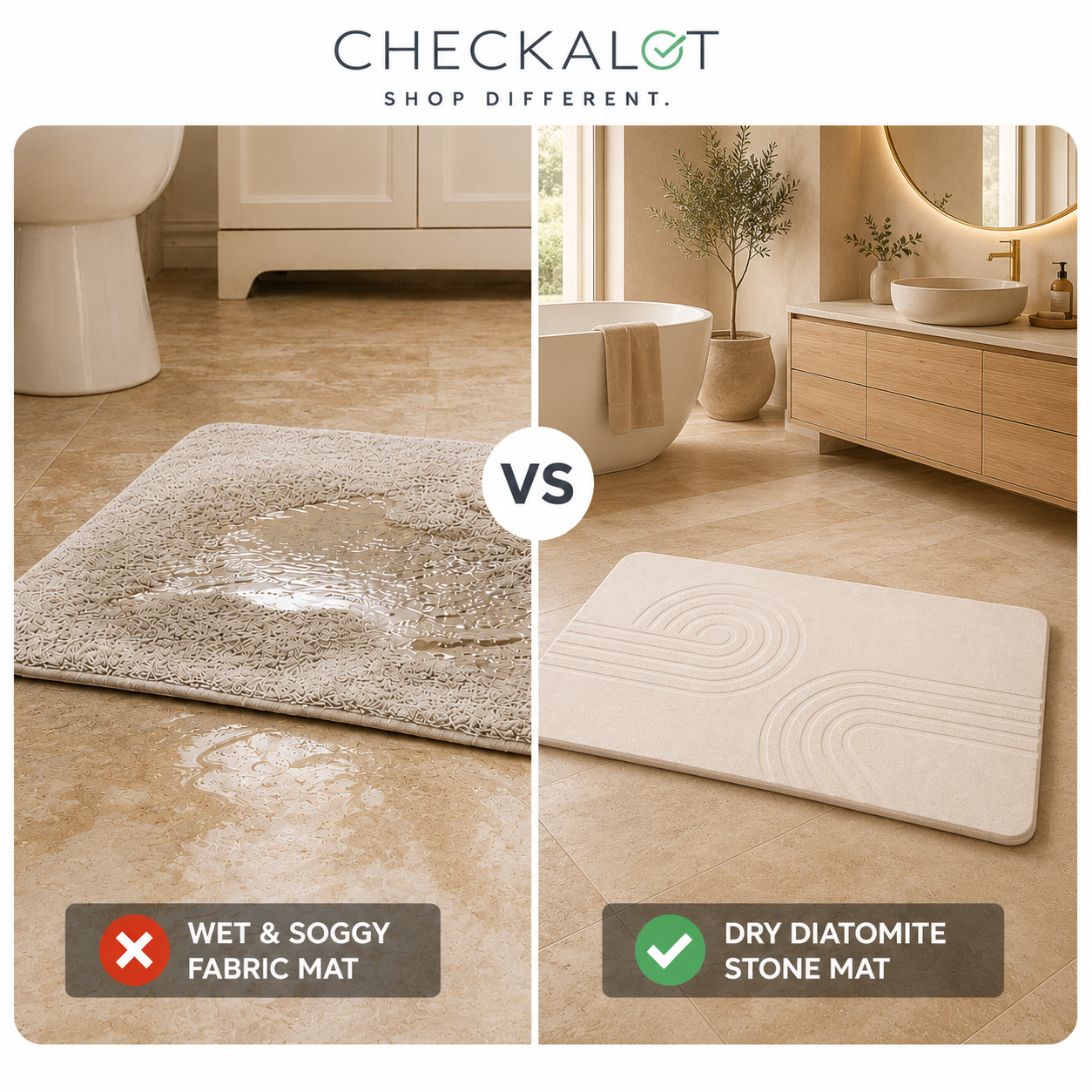 Diatomite Bath Mat - Travertino Ivory - Image 5