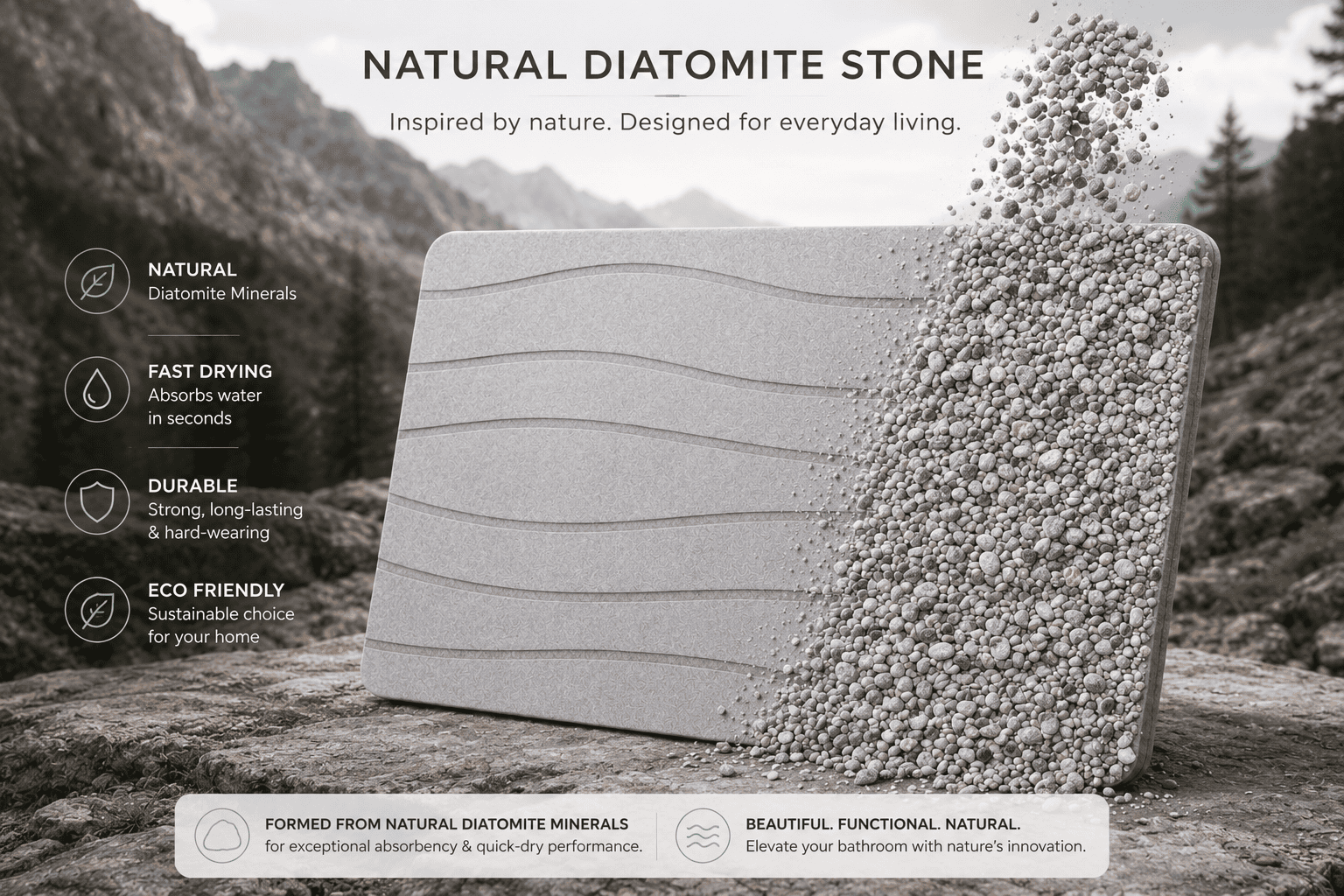 Diatomite Bath Mat - Graphite Grey - Image 4